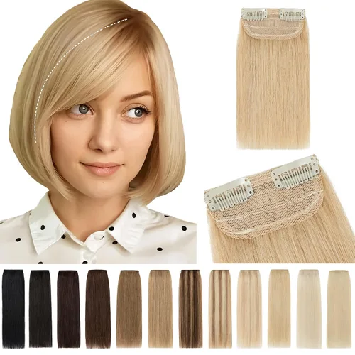 Miniatura 29 de SEGO 2 extensiones de cabello corto con clip de 4 pulgadas, 0.56 oz, 100% cabello humano para mujeres con cabello adelgazante que añade volumen