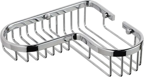Organizador de ducha de esquina cromada, jabonera de esquina, estante de alambre de latón macizo para ducha interior, soporte de jabón de baño