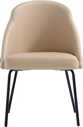 Miniatura 25 de Manhattan Comfort Gracie - Juego de 1 sillas de comedor modernas de piel sintética, asiento tapizado de piel sintética, patas de acero, espuma
