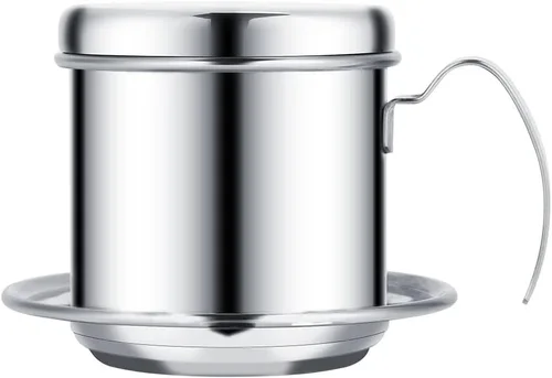Cafetera, cafetera vietnamita de acero inoxidable, cafetera de goteo de una sola taza, portátil para el hogar, cocina, oficina, uso al aire libre,