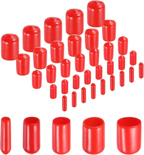 Miniatura 34 de uxcell 100 tapas redondas de goma para extremos de goma, tapas protectoras de rosca de tornillo de 1/2 pulgadas, 5/8 pulgadas, 3/4 pulgadas, 7/8