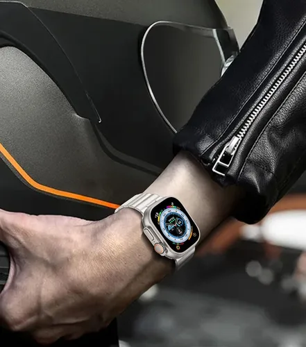 Miniatura 5 de Correa de acero inoxidable para Apple Watch Ultra Band 1.929 in, correa de metal para iWatch 8 Ultra 1.929 in Series Banda de reloj de gama alta