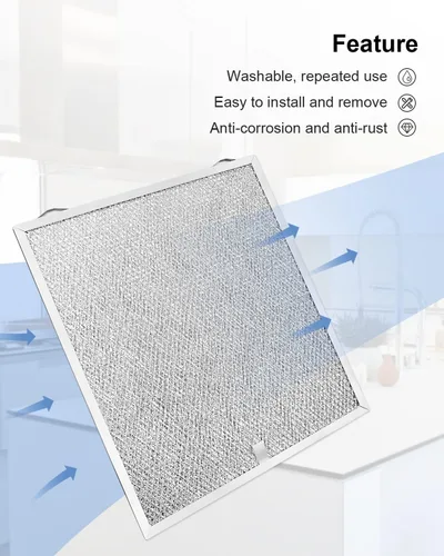 Miniatura 5 de 2 filtros de campana extractora S99010430-002 compatibles con Broan Nutone Ken-more de 15-3/4 pulgadas x 13-7/8 pulgadas x 3/8 pulgadas x 3/8