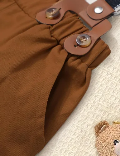 Miniatura 9 de AGAPENG Traje de primer cumpleaños para niño Mr Onederful First Gentleman Bowtie Mameluco con tirantes y sombrero de corona