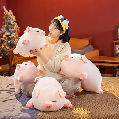 Miniatura 5 de Almohada de Peluche de Animal de Cerdo - 15.7'' Lindo Cerdo Rosa Kawaii Almohada para Abrazar, Juguete de Peluche Suave para Acurrucarse, Adorable
