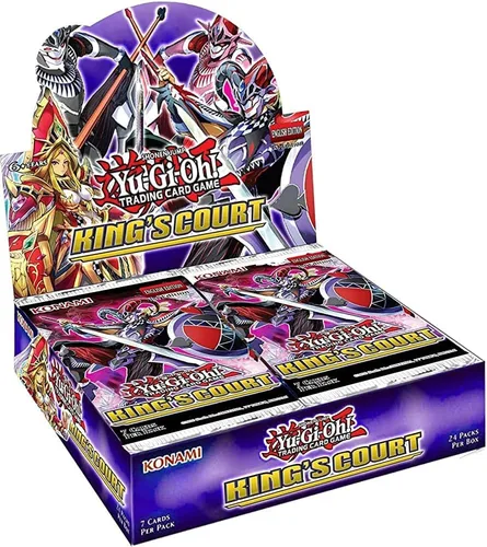 YuGiOh King's Court Booster Box (24 paquetes, 7 tarjetas por paquete)