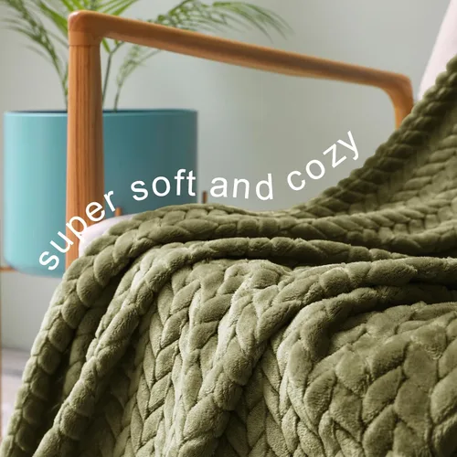 Miniatura 4 de Exclusivo Mezcla Manta de vellón tamaño King para cama, 90 x 104 pulgadas, manta de franela jacquard suave, acogedora y ligera, felpa cálida