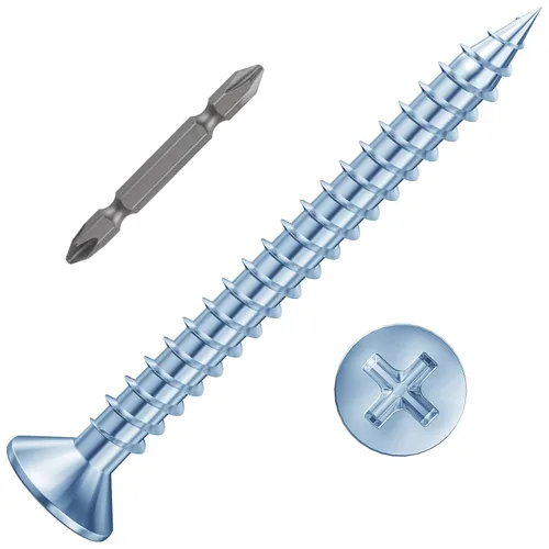 Miniatura 20 de Wensilon (385 piezas) Tornillos de cabeza plana negros para madera, tornillos autorroscantes de cabeza plana para metal rápido, equipados con kit