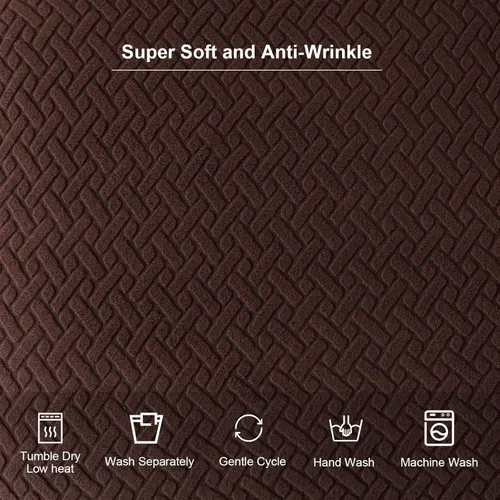 Miniatura 6 de Genina Fundas de Asiento para Silla de Comedor Fundas Deslizables de Asiento Fundas para Sillas de Cocina (Chocolate, 4 Pzas)