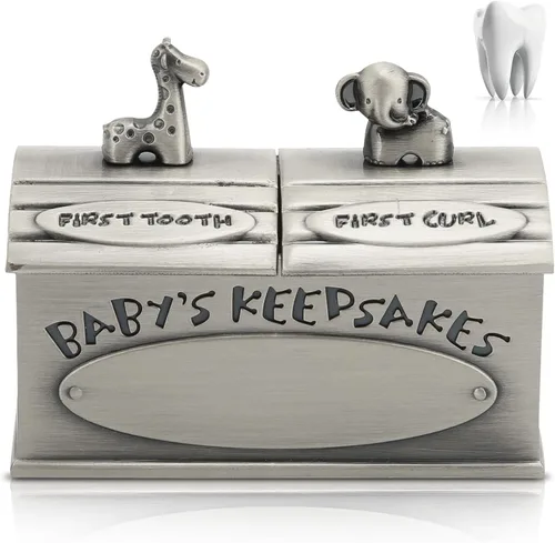 Miniatura 9 de Caja de recuerdos para bebé, diseño de dibujos animados, cajas de recuerdo con tapas, caja de dientes de bebé, para niños, primer rizo y dientes