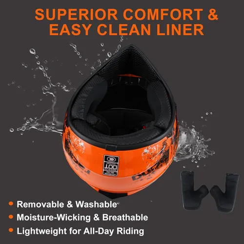 Miniatura 6 de Casco de motocross para niños, casco ATV juvenil aprobado por DOT, para 4 ruedas, motocross, BMX, MX, UTV, Go Kart, carreras, béisbol, incluye gafas