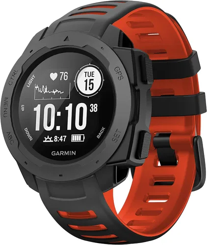 Miniatura 10 de NotoCity Correa de repuesto de silicona para Garmin Instinct Band compatible con Garmin Instinct 2/Solar/Tactical(negro-amarillo)