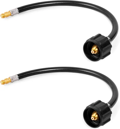 GASPRO Manguera de propano RV de 15 pulgadas con 1/4 pulgadas macho invertido, repuesto de manguera de propano para autocaravana para regulador de