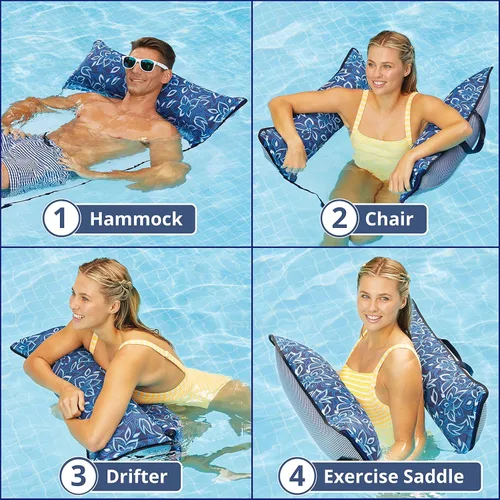 Miniatura 2 de Aqua - Monterey Supreme XL - Flotador de alberca y hamaca de agua 4 en 1, inflable, multiusos, para adultos de material grueso y duradero