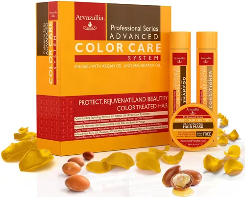 Miniatura 2 de Advanced Color Care - Juego de champú y acondicionador sin sulfatos para cabello teñido con aceite de argán y aceite de macadamia por Arvazallia