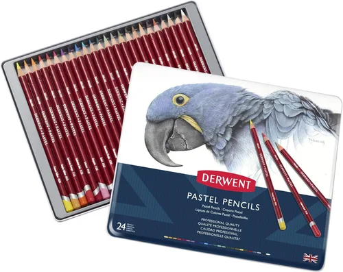 Derwent Lápices pastel, núcleo de 0.157 in, lata de metal, 24 unidades (32992)