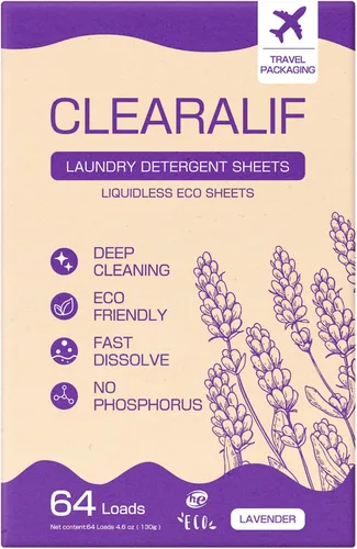 Miniatura 16 de CLEARALIF Hojas de detergente para ropa, lavanda, hasta 480 cargas, ideal para viajes, apartamentos, dormitorios, tiras de detergente para ropa