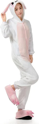 Miniatura 4 de UreeUine Disfraz de conejo de Pascua rosa de felpa ultra suave para cosplay, Rosado