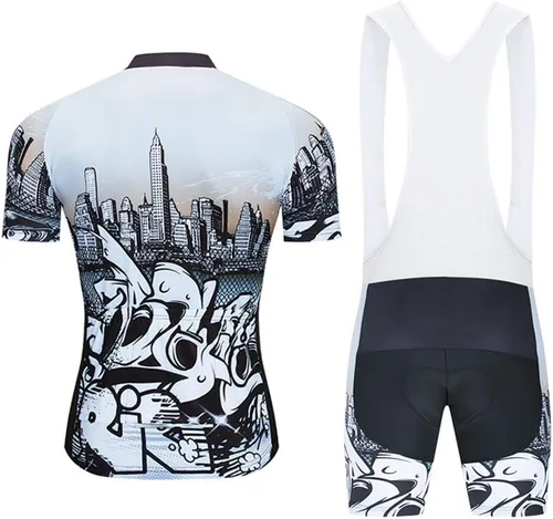 Miniatura 2 de MOXILYN Camiseta de ciclismo para hombre, kit de ciclismo de MTB y pantalones cortos de ciclismo con almohadilla de gel 20D, conjunto de ropa