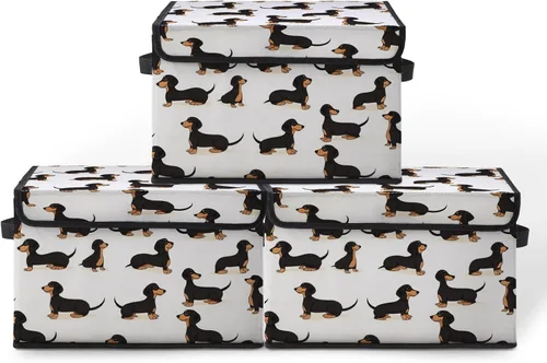 Miniatura 15 de Contenedores de almacenamiento apilables para ropa con tapas, organizadores de clóset con estampado de gatos de tela para el hogar y la oficina