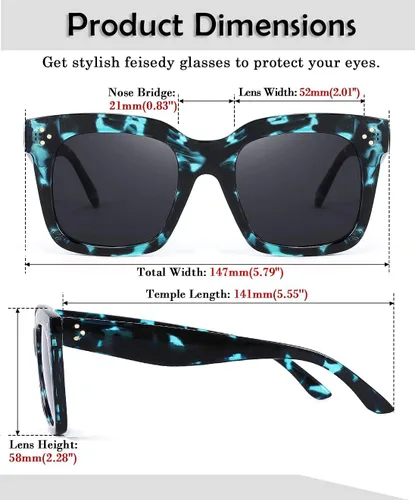 Miniatura 5 de FEISEDY Gafas de sol vintage de mariposa para mujer, diseño de lujo, cuadrado, degradado, B2486