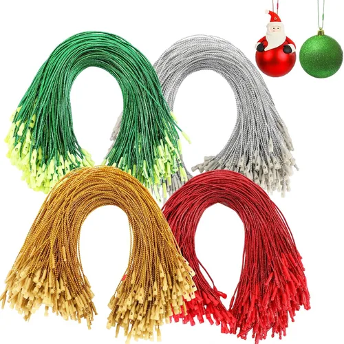 Miniatura 8 de JUNEBRUSHS 600 ganchos para adornos de Navidad, ganchos para adornos con cuerda de adorno a presión para árbol de Navidad, fiestas, decoraciones Oro