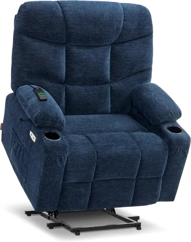 Miniatura 28 de MCombo Silla reclinable Power Lift con reposapiés extendido para personas mayores, tela 7287 (marrón, mediano)
