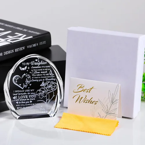 Miniatura 2 de Regalos para hija de mamá papá, regalos de cumpleaños para el día de la madre para hija adulta, recuerdos de cristal para mi hija, regalo