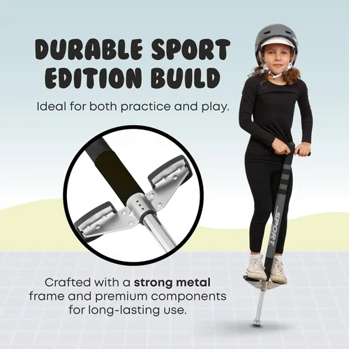 Miniatura 4 de New Bounce - Palo saltarín para niños – Palos saltarines, 40 a 80 libras – Edición deportiva, calidad, fácil agarre, palo saltarín para horas