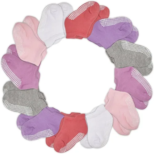 Miniatura 23 de CozyWay Baby & Toddler Socks with Grippers Non Slip Ankle Grip Socks For Boys and Girls - Comfy Soft Cotton - 12 Pack