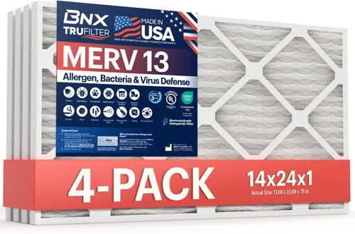 Miniatura 15 de BNX TruFilter 10x24x1 Filtro de aire MERV 13 (paquete de 4) - HECHO EN EE. UU. - Filtros plisados electrostáticos para aire acondicionado HVAC AC