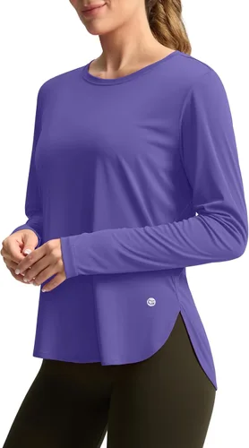 Miniatura 38 de Camisetas de sol para mujer, con protección ultravioleta FPU 50+, manga larga, ligera, de secado rápido, para entrenamiento, senderismo, para mujer