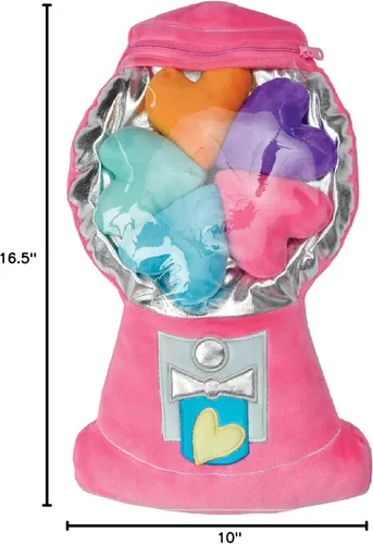 Miniatura 4 de iscream Juego de almohada de forro polar con diseño de corazones flotantes con mini almohadas de corazón