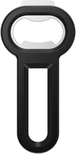 Linoroso Abrebotellas magnético para refrigerador, abridor de botellas de cerveza y abrelatas de soda con captador de tapas, abridor de cerveza negro