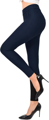 Miniatura 11 de Ginasy Pantalones de vestir para mujer, estilo casual, elásticos, para el trabajo, oficina, elegantes, pantalones ajustados con bolsillos