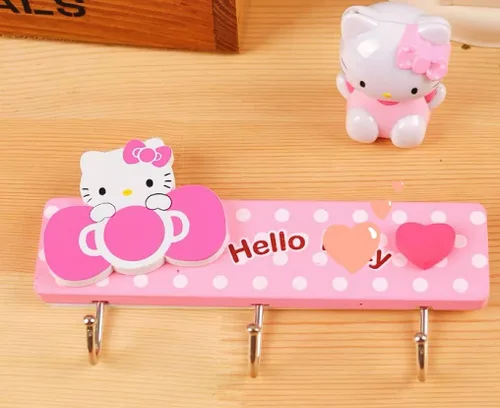 Miniatura 7 de KOZUKI Colgador de madera rosa con ganchos para el hogar, ropa, bolso (3 ganchos rosa)