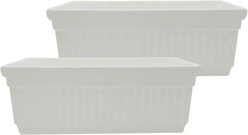 Miniatura 27 de The HC Companies Macetero veneciano de 18 pulgadas con tapón de drenaje, macetas de plástico ligero resistente a los rayos UV para interiores y Negro