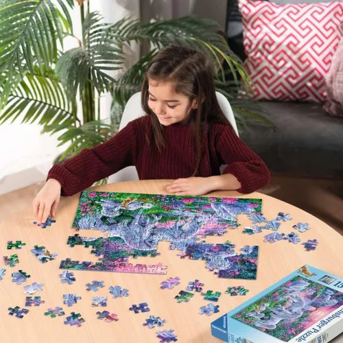 Miniatura 4 de Ravensburger Rompecabezas de 150 piezas con diseño de unicornios en la puesta de sol para niños, cada pieza es única, las piezas encajan