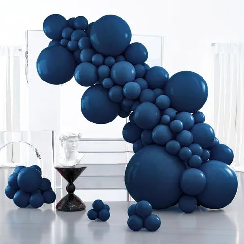 Miniatura 121 de PartyWoo Globos de color azul pizarra, 100 unidades, diferentes tamaños, paquete de 18, 12, 10, 5 pulgadas, azul marino, azul polvoriento, bohemio
