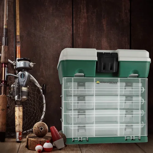 Miniatura 4 de Wakeman - Organizador de caja de aparejos de plástico duradero y suministros para manualidades Verde