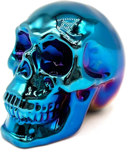 Miniatura 15 de Estatuas de cabeza de calavera de cristal, figuras de calavera K9, piedras preciosas de calavera de cristal, decoración de Halloween, regalos