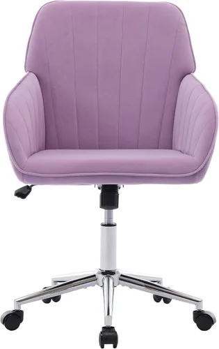 Miniatura 19 de Silla de escritorio de oficina de terciopelo con ruedas y base dorada, moderna silla giratoria ajustable, sillas de tocador tapizadas con brazos