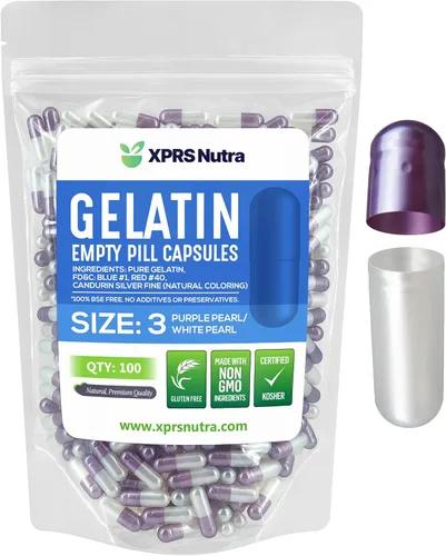 XPRS Nutra Cápsulas vacías tamaño 3 – 100 cápsulas vacías de gelatina – Pastillas de relleno de cápsulas de bricolaje – Cápsulas de gel de píldoras