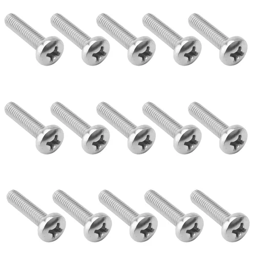 Miniatura 27 de MroMax 5 tornillos de máquina Phillips de cabeza plana M8 x 0.984 in, acero inoxidable 304 18-8, rosca completa, tornillos de cabeza cruzada gris
