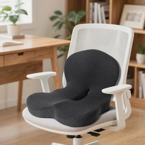Miniatura 7 de Cojín de asiento de espuma viscoelástica, cojín de silla para silla de oficina, asiento de automóvil, alivia la presión del coxis, ciática, dolor