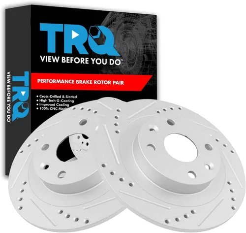 Miniatura 33 de TRQ Juego de rotores de freno de rendimiento trasero con revestimiento G premium compatible con Mazda 6 2014-2021
