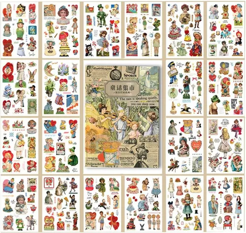 Miniatura 14 de BLEDS Calcomanías para Álbumes de Recortes, Libro de Calcomanías de Plantas y Hongos con Calcomanías Estéticas Ephemera, Suministros de Journaling