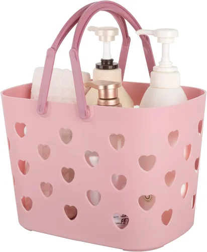 Miniatura 8 de Anyoifax Cesta portátil de almacenamiento de plástico con asa para ducha, organizador de caja para baño, despensa, cocina, dormitorio universitario