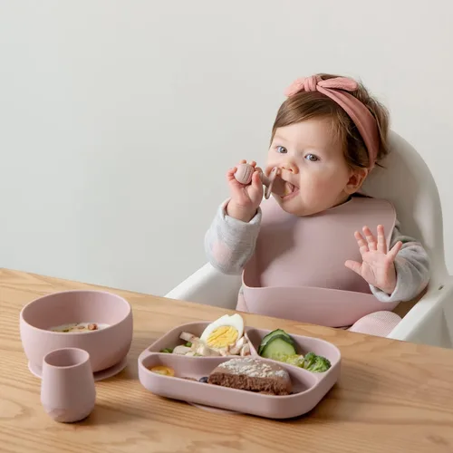 Miniatura 7 de SAMiGO Vasos de silicona para bebés de 6 a 12 meses, pequeñas tazas abiertas para entrenamiento y beber agua, suministros de destete dirigido por