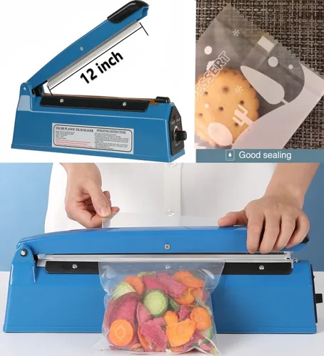 Miniatura 4 de Sellador térmico de impulso de 12 pulgadas, sellador de bolsas manual para bolsas de polietileno, máquina selladora de calor para bolsas de plástico
